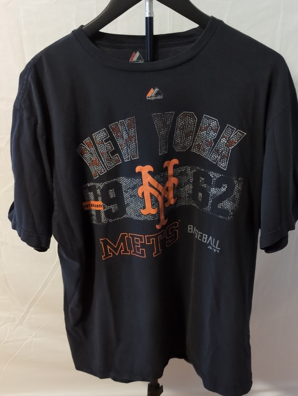 Vintage Majestic NY Mets Graphic T-Shirt - Black XL (2012)